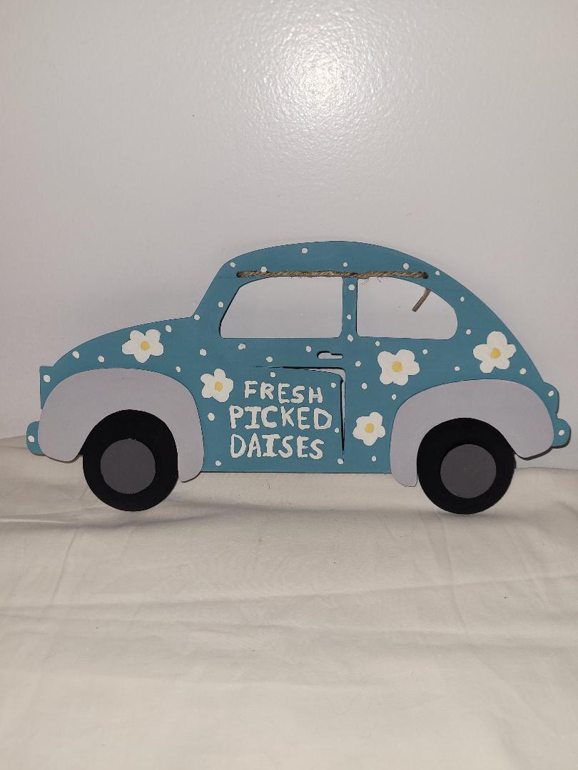 Daisies Car hand painted wall hanging art